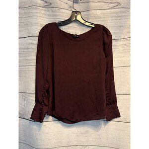 Express Burgundy Long Sleeve Blouse Size XSP